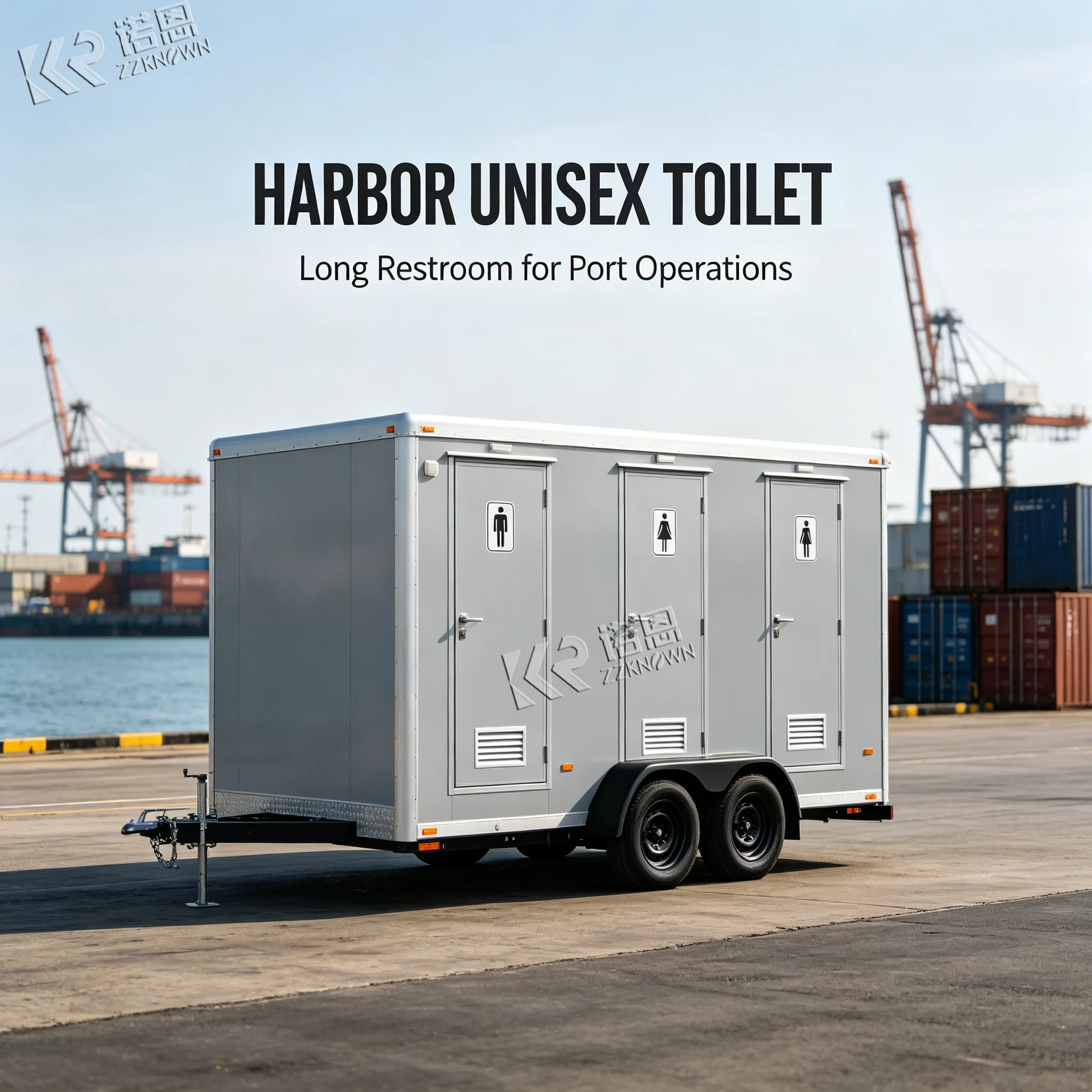 Luxury Portable Toilet Trailer with 2 Stalls Eco-Friendly & Durable Mobile Restroom for Parks