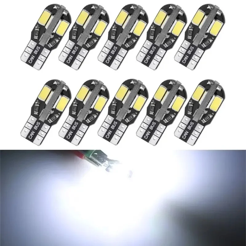 10/40pcs Useful DC 12V W5W T10 LED Bulbs White Lights Super Bright Car Interior Dome Lights Parking Light Auto Bulb