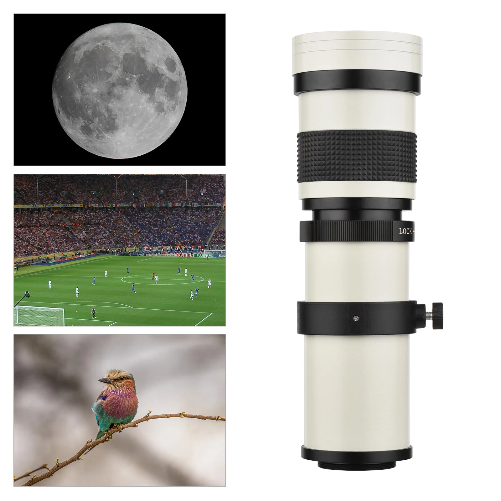 Camera MF Super Telephoto Zoom Lens F/8.3-16 420-800mm T Mount with Universal 1/4 Inch Thread for Canon Nikon Sony Cameras