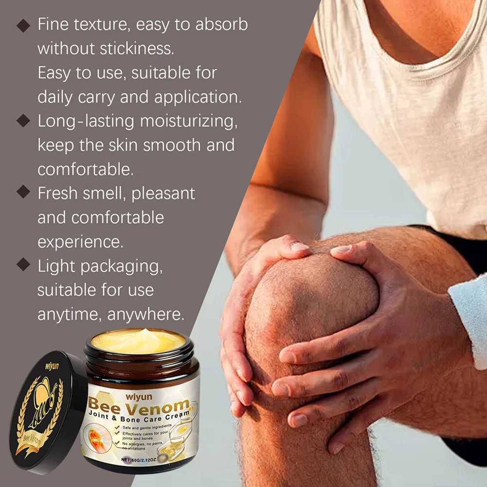 Crema terapéutica para artritis con veneno de abeja, ingredientes naturales, calmante rápido, alivio del dolor, molestias para rodilla, hombros, espalda y cuello