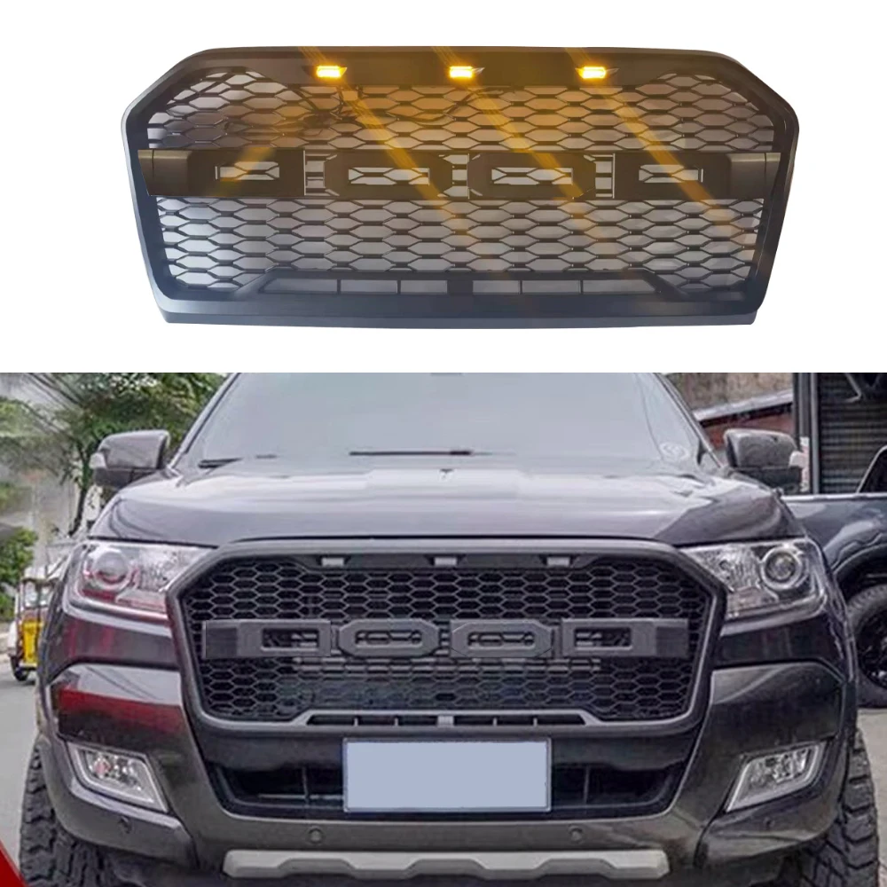 

Поп-модифицированный для Ranger T7 Racing Grills для Ranger T7 Xl Xlt Mk3 Wildtrak 2015 2016 2017 Пикап Передняя решетка автомобиля Бампер Решетка M