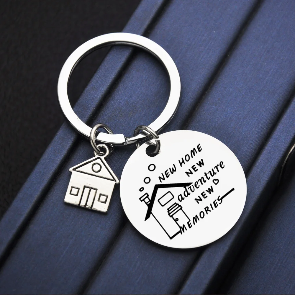 New First Home Gift Keychain Pendant  New Home New Adventures Key Chain Keyring Housewarming Gift Realtor Closing Gifts