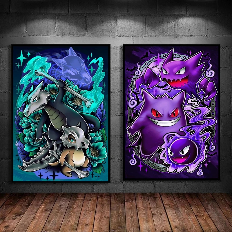 Pokemon Canvas Prints Wall Art Home Classic Children's Bedroom Decor Gifts Kid Action Figures Modular Painting Cartoon Character