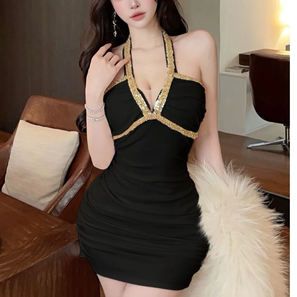 Sexy Ele Design Ne robe de bal suspendue enveloppement corps Dr été nouvelle jupe ort pour femmes Sle Version coréenne pas de marque