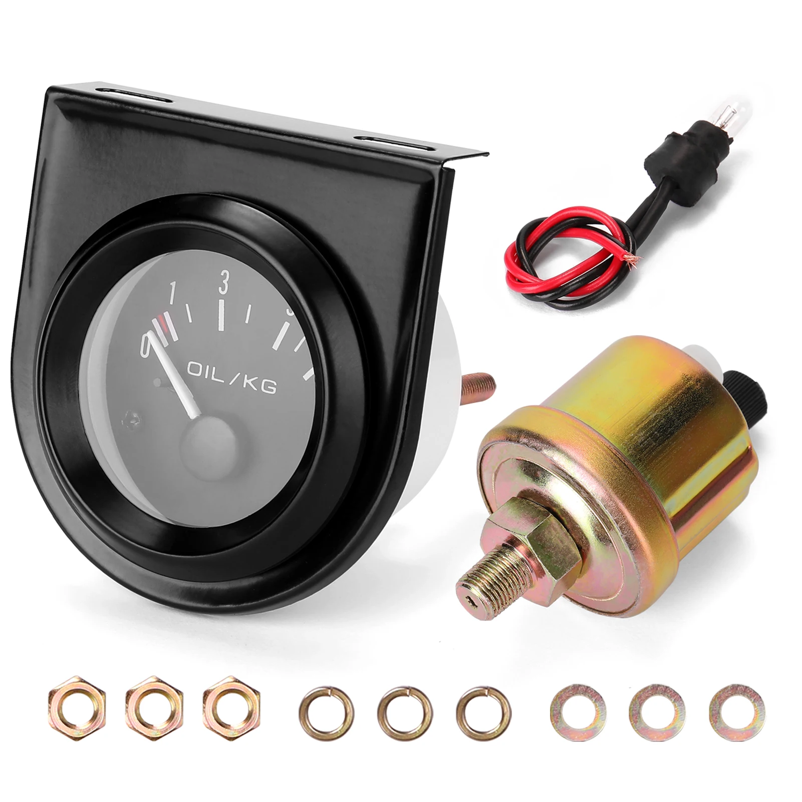 

52mm 0~7KG Oil 12.0V Automobile General Instrument Vehicle Meter With Sensors, Size 65*60*60mm, Weight 60g,