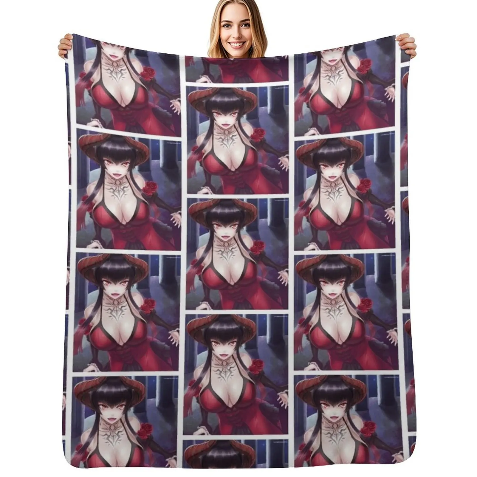 

Eliza Throw Blanket Plaid on the sofa Luxury Brand Camping Blanket