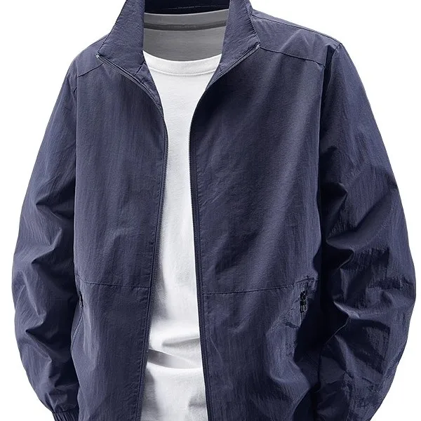 

Retro Wear-Resistant Men's Work Jaet Loose Casual Outerwear Spring Autumn Large Size Coat Durable Cotton Polyester Fiber