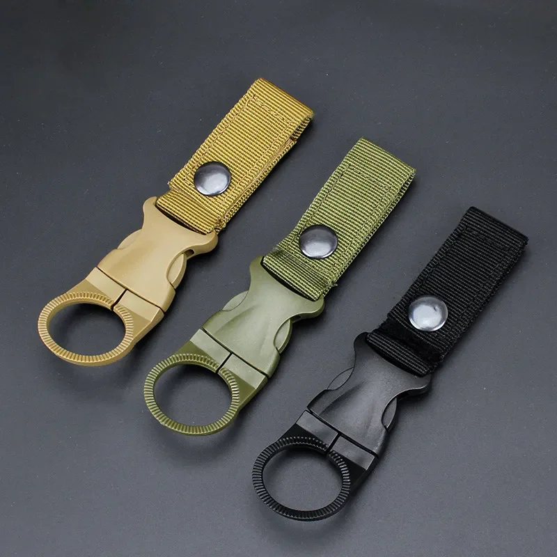 Webbing Buckle Hook Water Bottle Holder Clip Outdoor Military Nylon EDC Climb Carabiner Belt Backpack Hanger Camp