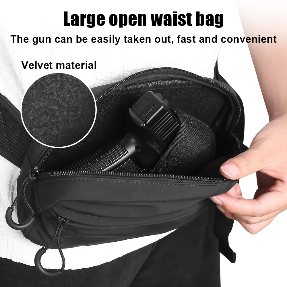 Picture 3: Concealed Carry Fanny Pack with Holster Pistol Pouch Bag Quick Access Gun Waist Bag for Men Women Outdoor EDC Waist Pack