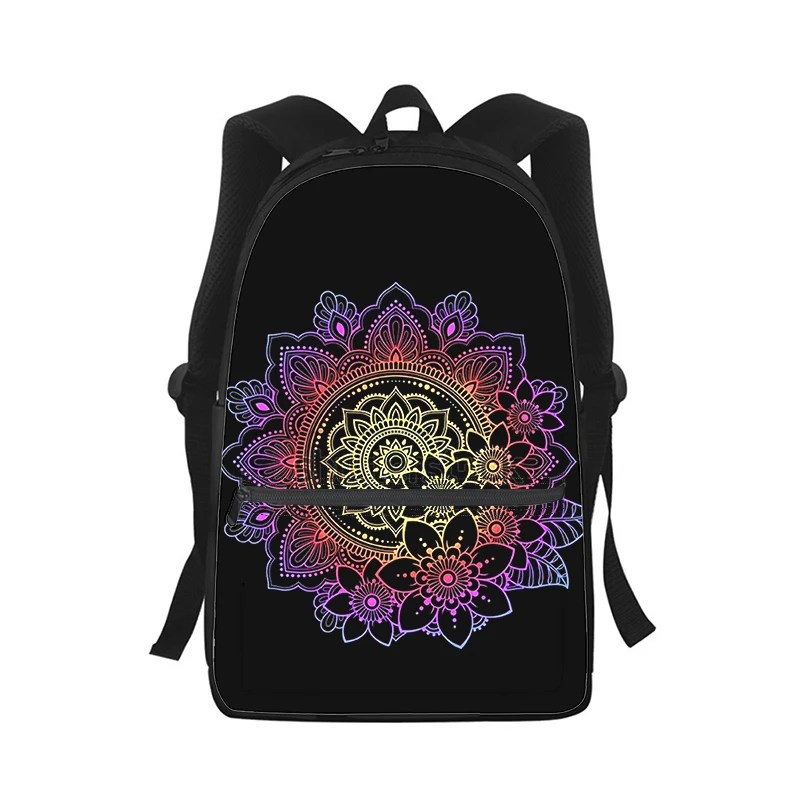 Mandala flower totem art Men Women Backpack 3D Print Fashion Student School Bag Laptop Backpack Kids Travel Shoulder Bag