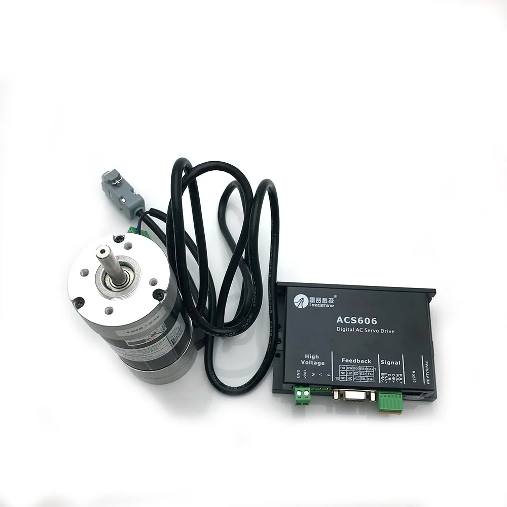 Leadshine 130W DC Brushless Servo Motor+DC Drive Kits BLM57130-1000+ACS606  5.3A 36VDC 0.41NM 3000RPM Pulse Control