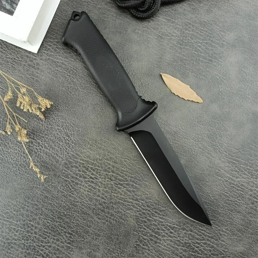 Black Fixed Blade Knife Outdoor Survival Knife 8CR13MOV Blade Non-slip Handle for Hunting Jungle Hiking Rock Climbing Tools