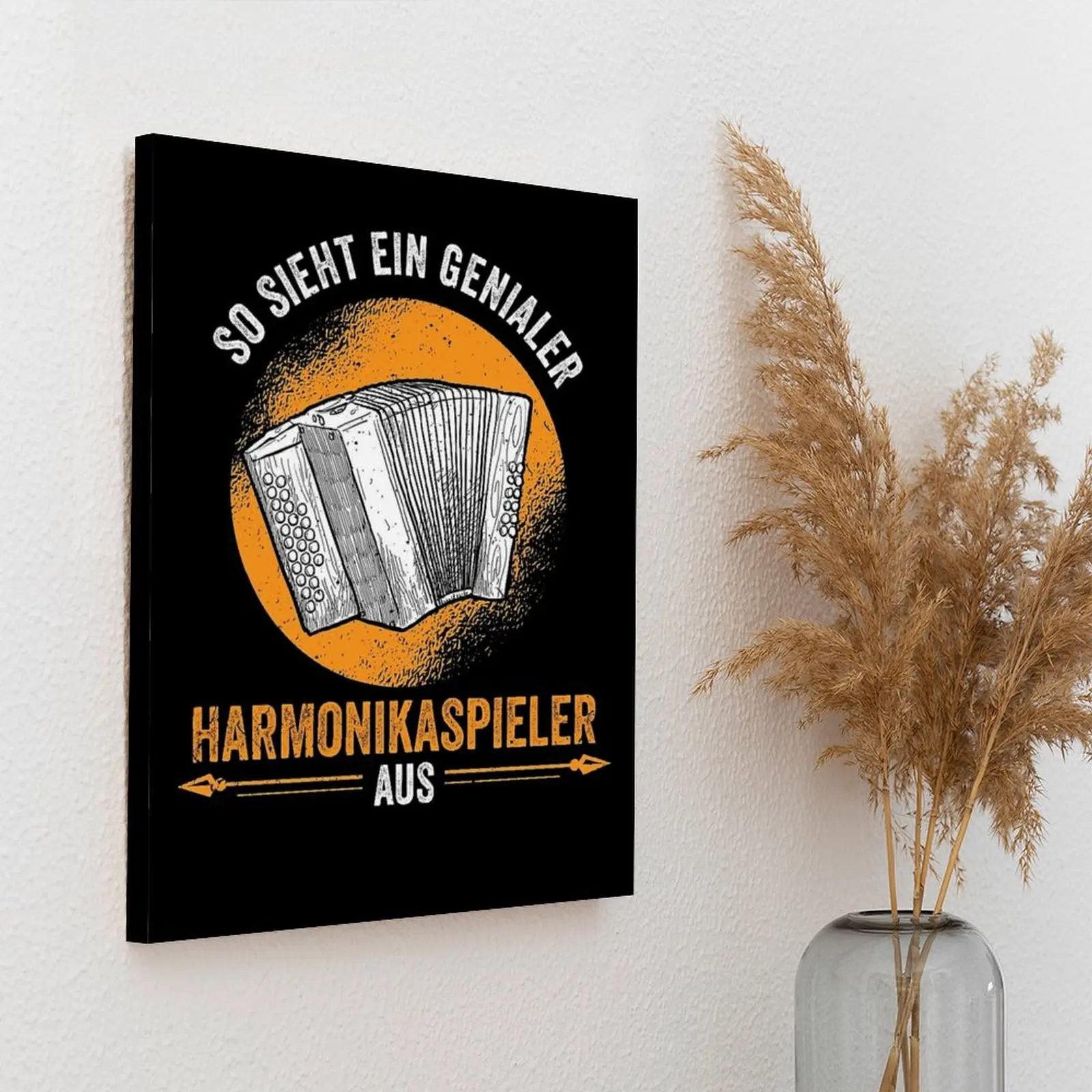 هارمونيكا لاعب هدية الأكورديون قماش اللوحة المرآب اللوحة لوحات مضحكة خلق لوحات جدار مؤطرة