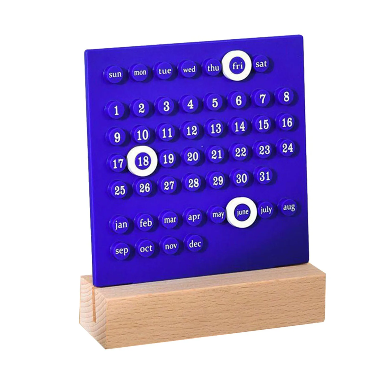 For Dorms For Home Desk Calendar Loop Calendar Office Decor 1 Wooden Base 3 Date Marking Rings Acrylic Ring Desk Decor