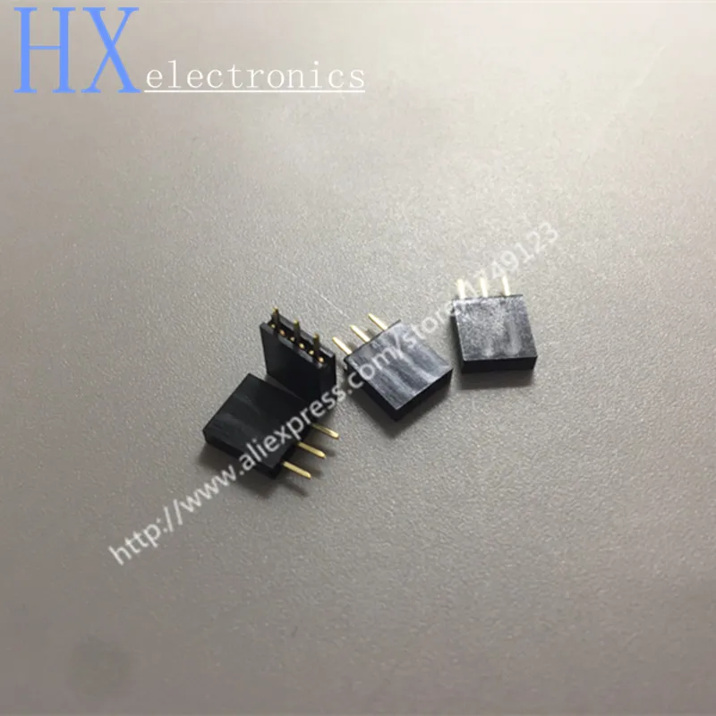 1000PCS 2.54mm 1x3Pin 3 Pin Female Single Row Straight Header Strip Connector Socket