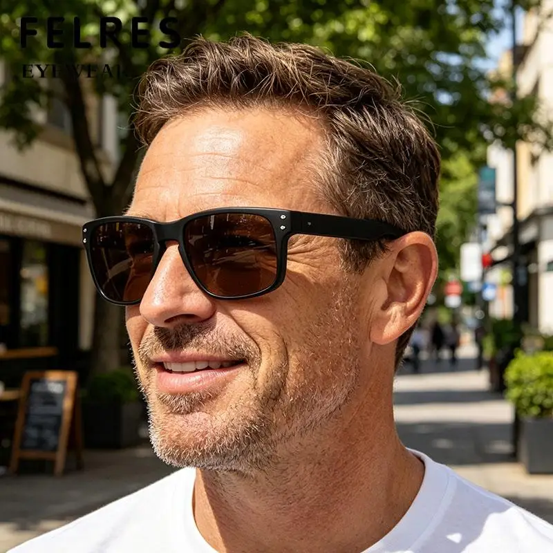 Square Black Bifocal Prescription Reading Glasses Men Women Outdoor Fishing Driving Near Far Shade Presbyopic Eyewear Readers