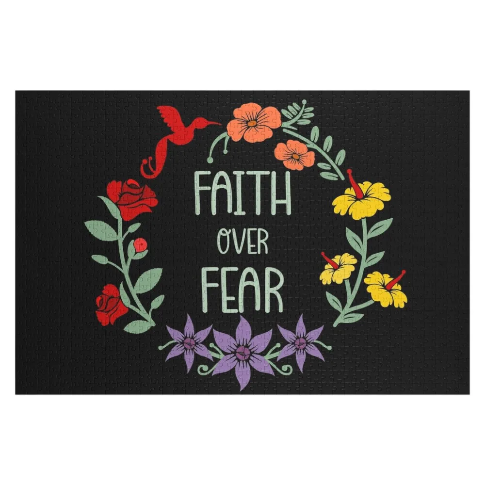 

Faith over fear Jigsaw Puzzle Personalized Child Gift Personalized Wooden Name Puzzle