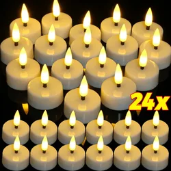 1/24Pcs Flameless LED Candles Flashing Electronic Light Candle Battery Powered Lights Home Garden Wedding Party Decoration Lamps