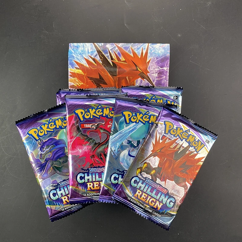 10/20Pcs Pokemon Cards TCG: Chilling Reign Sun Moon Evolutions English Trading Card Booster Box Collectible Gi