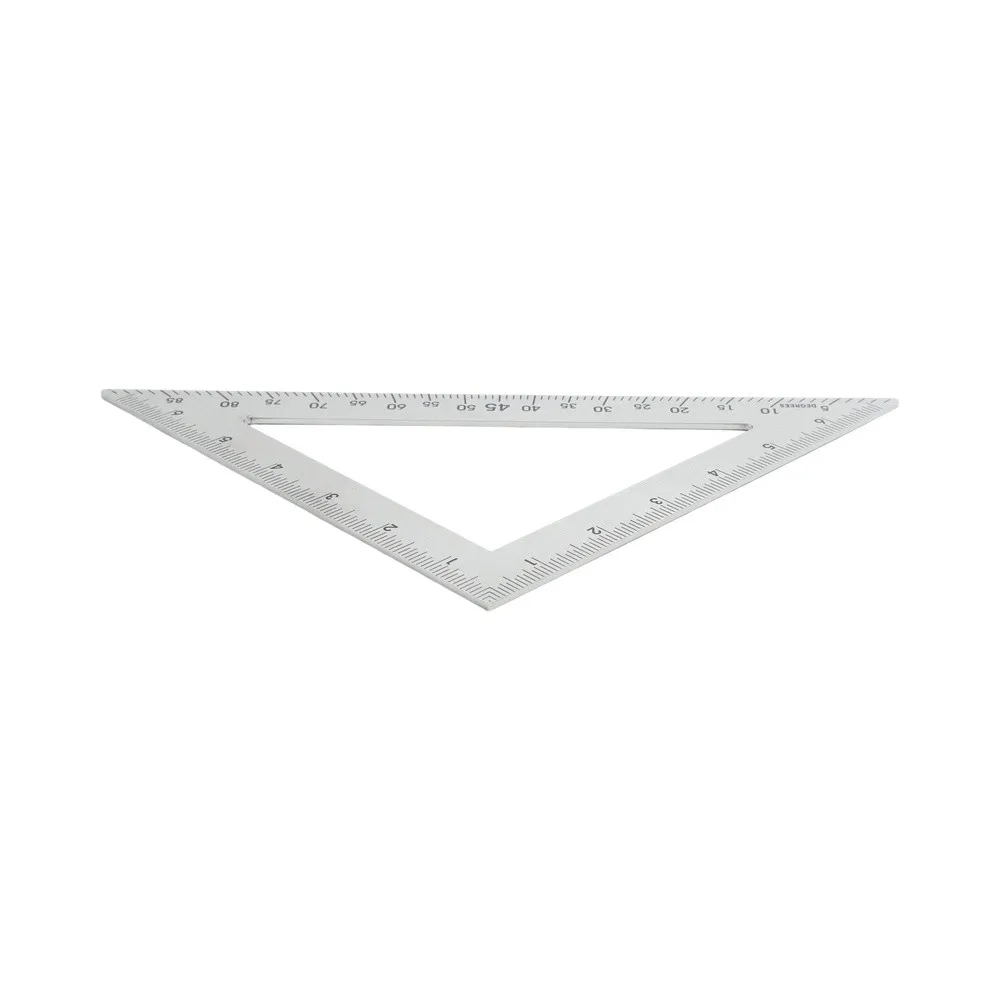 Double-Sided Stainless Steel Triangle Ruler with Clear Etched Markings for Consistent Measurement in Workshop Settings