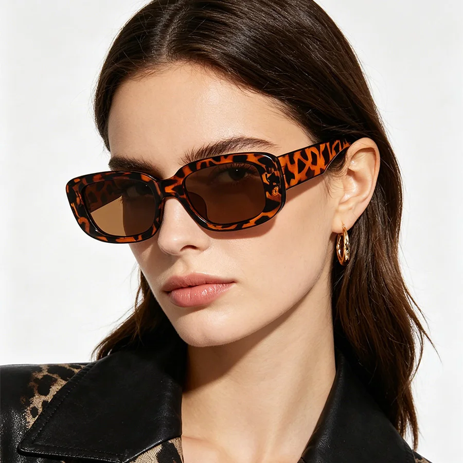 42PCS New Model Vintage Brand Designer Small Rectangle Sunglasses Colorful Fashion Unisex Eyewear for Women Beach Casual
