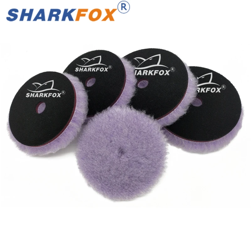 Sharkfox 5Pcs/lot 5/6 inch  Wool Polishing Pad High Density Lambs Woollen Polish Buffing Pad Car Polisher Buffing Waxing