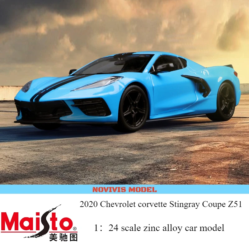 

Maisto 1:24 Chevrolet Corvette Alloy Car Model - Diecast Metal Sports Collectible, Premium American Muscle Toy for Display
