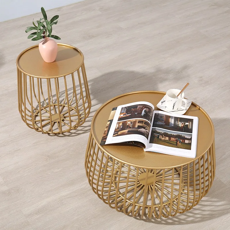 Cute Cheap Side Table Metal Round Transparent Floor Glass Small Coffee Tables Modern Design Mesa Entrance Hall Furniture