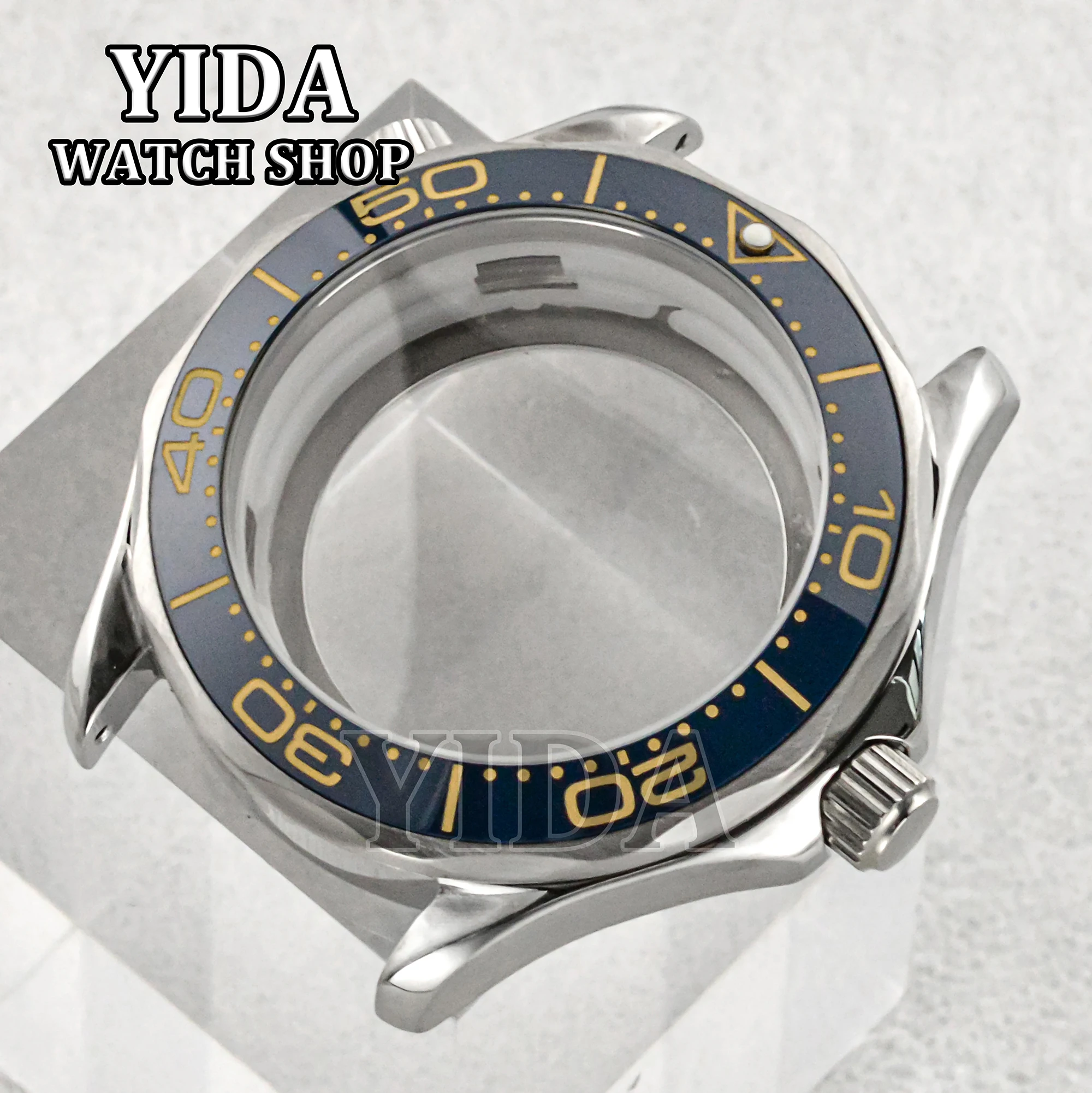 41mm Watch Case 316L Stainless Steel 10ATM Water Resistance Sapphire Crystal For Seamaster 300 NH35 Automatic Movement MOD Parts