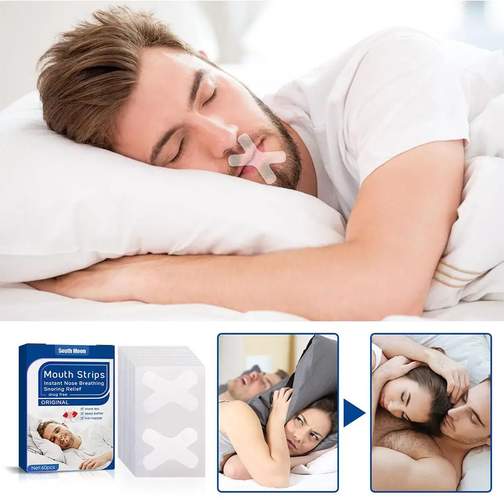 Breathing Correction Anti-Snoring Mouth Sticker Stop Snoring Patch Children Adult Improve Sleeping Mouth Orthosis Tape 60/120pcs