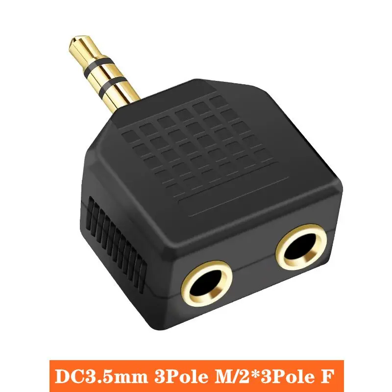 1/2 Audio Adapter Couple Splitter DC3.5mm To 3.5 Computer Headphone Adapter Dual 3.5mm Male To Female Aircraft Plug 1/5 Adapter