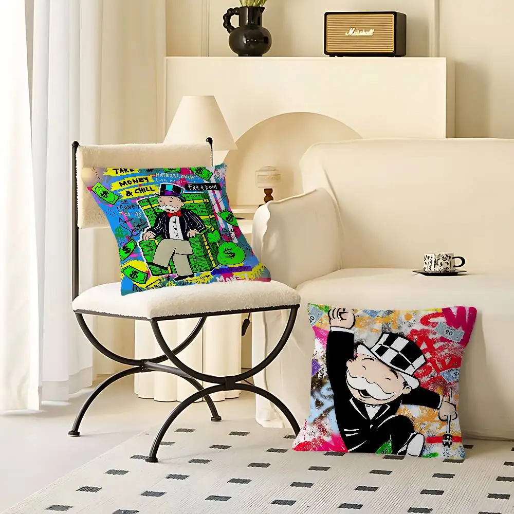 Funda de almohada personalizada con monopolio de dólar, funda antipolvo para dormitorio, decoración de fiesta para niños, funda de almohada, regalo de cumpleaños para niños