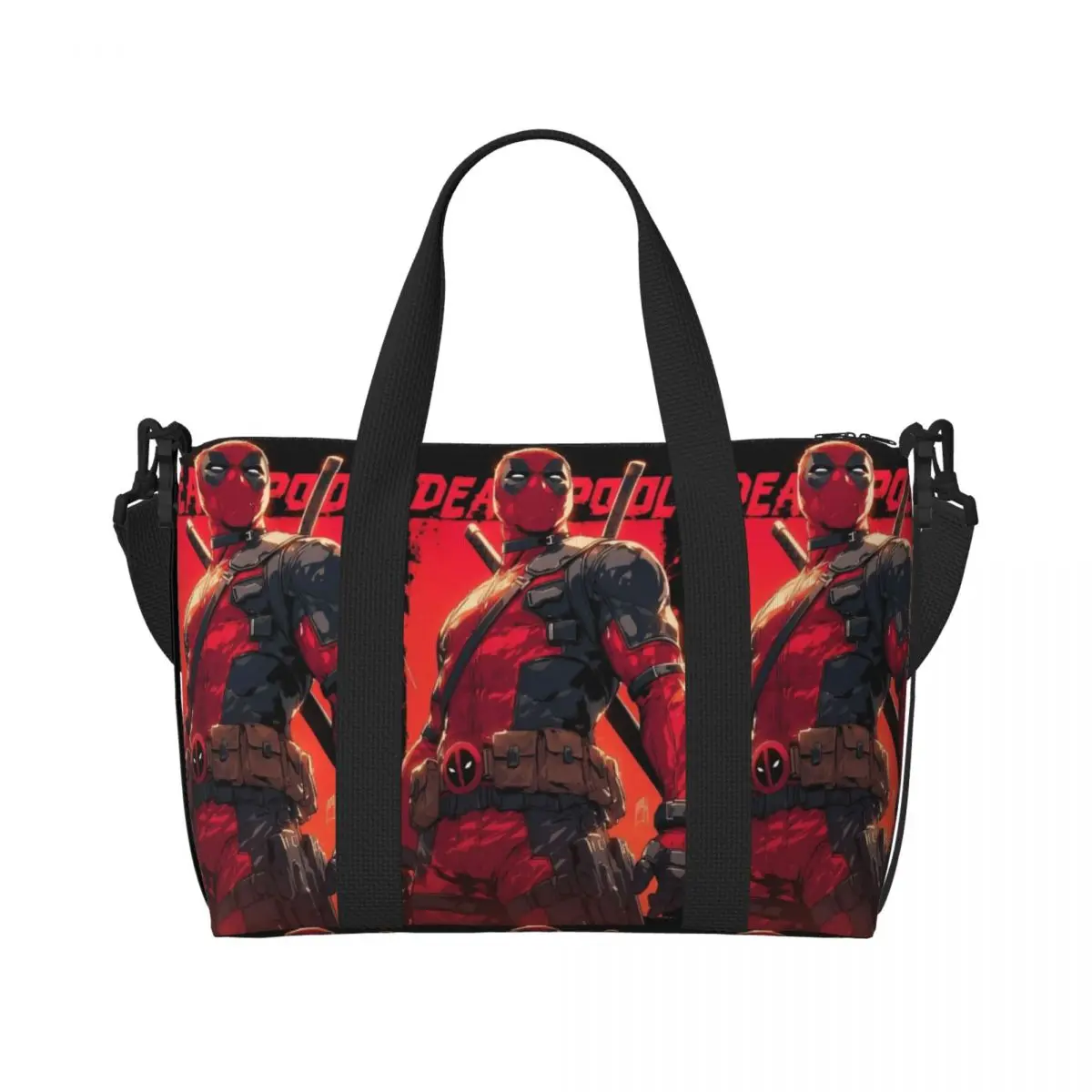 

Custom Deadpool Film Beach Tote Bag Women Extra Large Gym Carry On Cool Comics Travel Shopping Bags