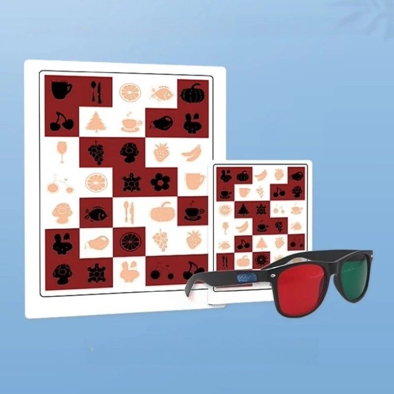 

Тренировочная карта против выпадения, детская версия, изображение уровня 2, визуальное повышение эффективности, функция сканирования при амблиопии, обучение