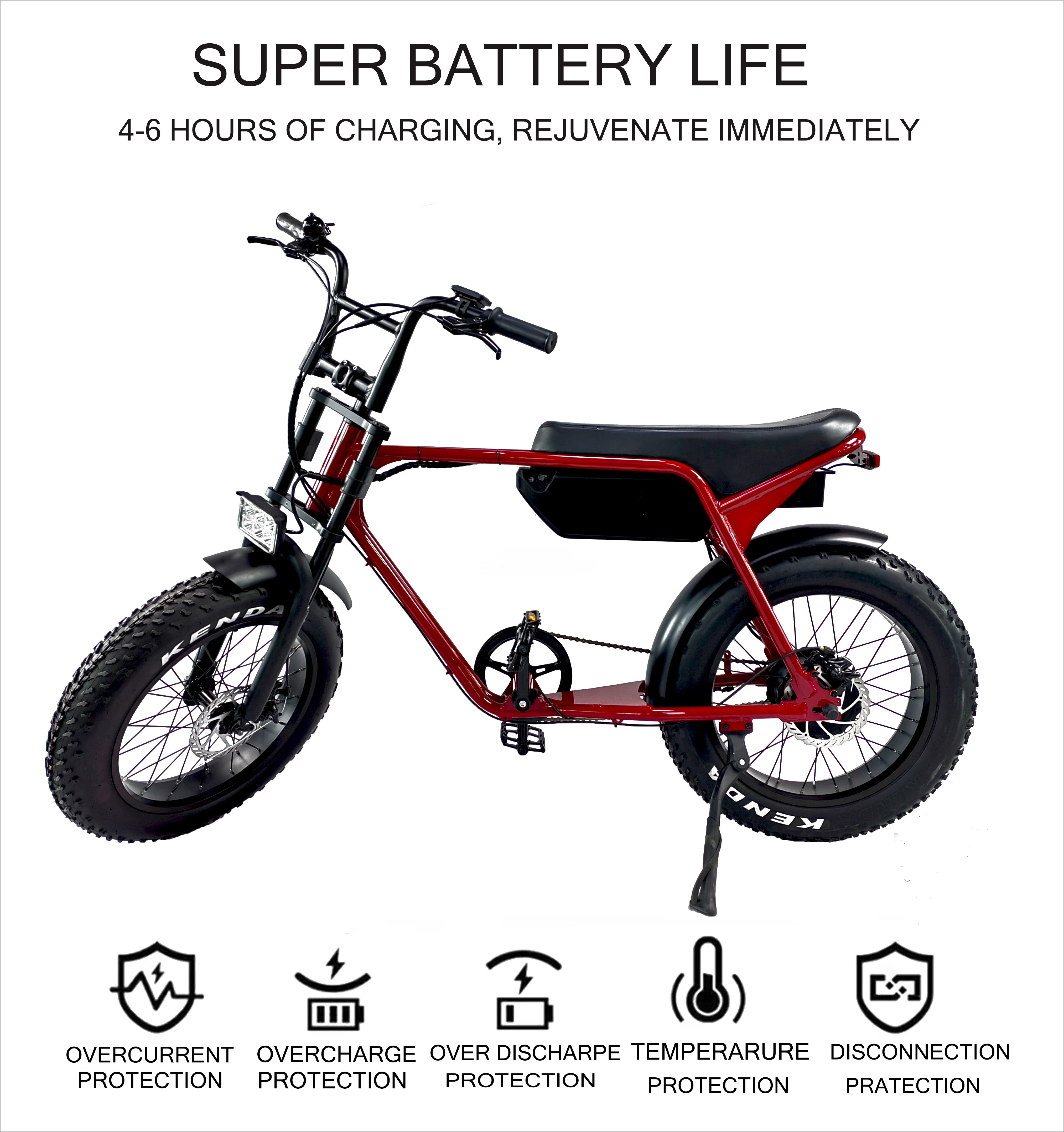 Electric Fat Bikes 20 Inches V8 Electric Bike 48V Rear Hub Motor 750W Integrated Lithium Supply