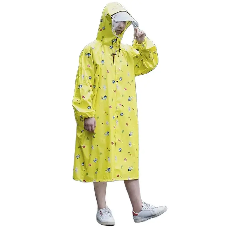 Student Raincoat with Schoolbag, Thickened Long Section, Full Body, One-Piece Raincoat and Rain Pants