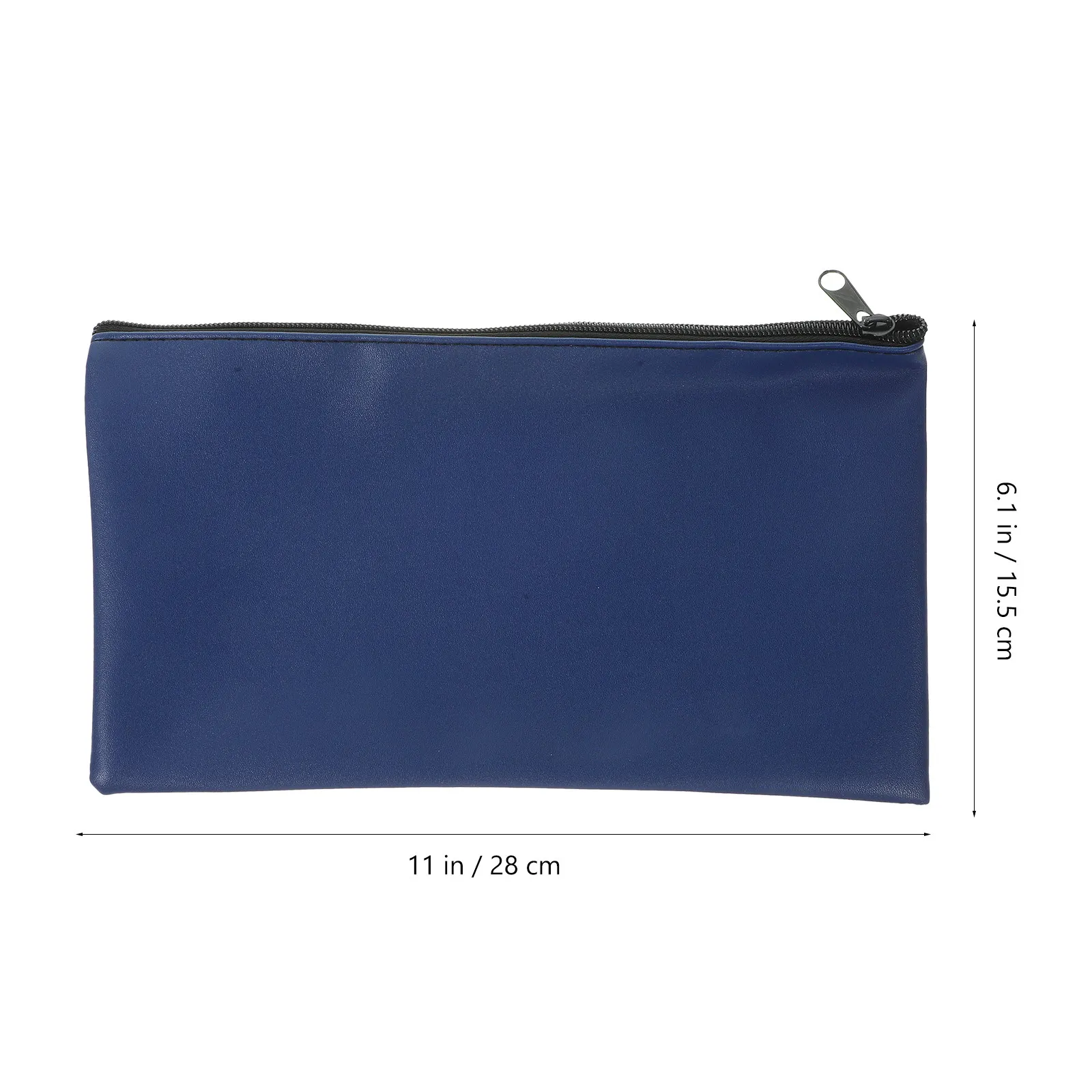 2Pcs PU Money Bag with Aluminum Alloy Frame Zipper Closure Cash Pouch for Bills Checks Receipts Coins Documents