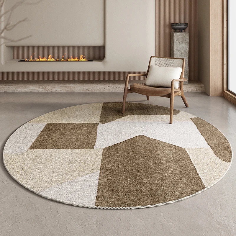 Wabi-sabi Style Carpets for Living Room Retro Minimalist Bedroom Decor Carpet Thick Round Lounge Rug Fluffy Soft Plush Floor Mat