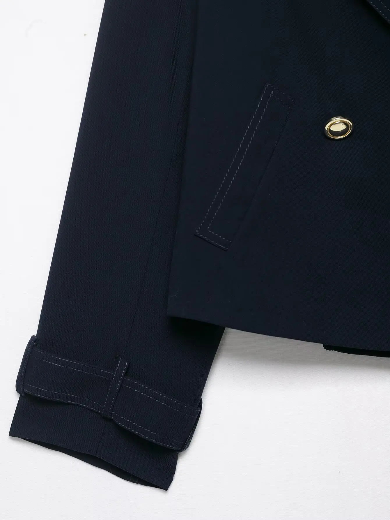 2025 Herfst Nieuwe Vrouwen Double Breasted Korte Jas Casual Lange Mouw Revers Kraag Vrouwen Korte Jas Vrouwelijke Jassen