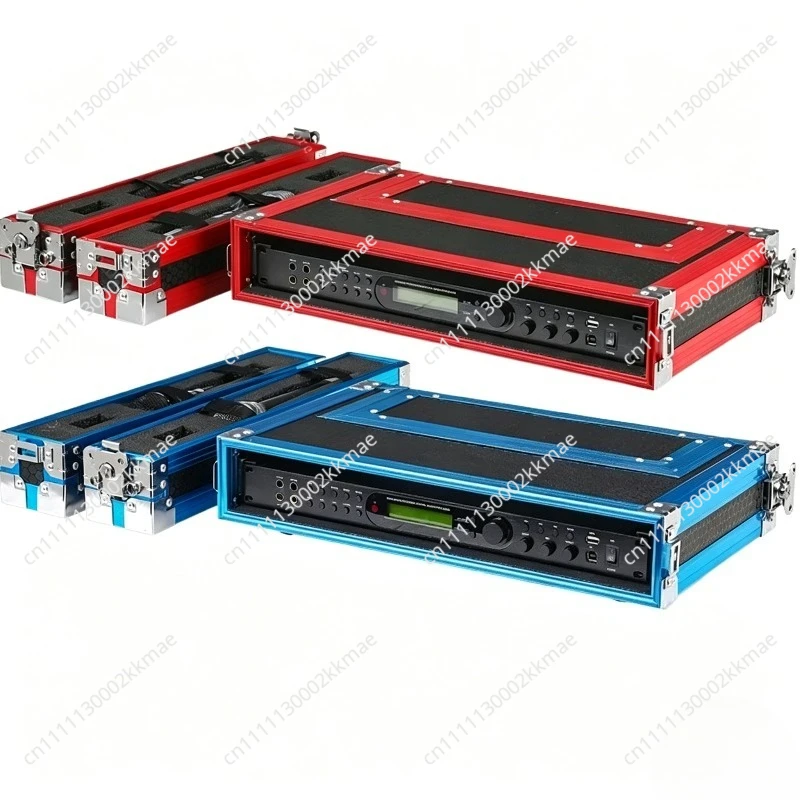 1U Microphone Flight Case Receiver Cabinet One-to-Two Wireless Storage Box Microphone Case Aluminum Alloy Mic Box