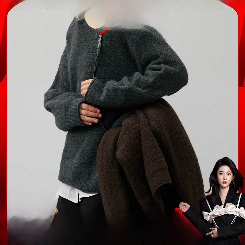 

Свитер SONDERS из антистатической воздушной шерстяной ткани с горизонтальными полосками, свободного кроя, вязаный, удобный для повседневной носки