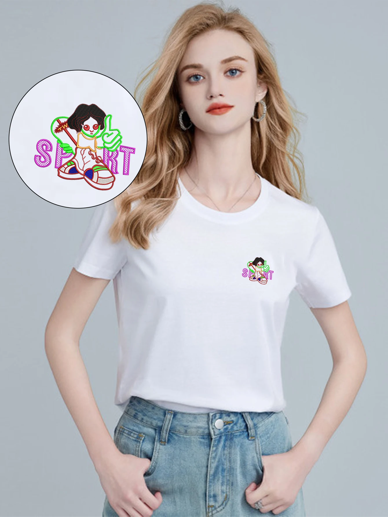

Neon Ollie Men’s & Women’s Embroidered Cotton T-Shirts – Skateboard T-Shirt with Premium Embroidery for Street Style