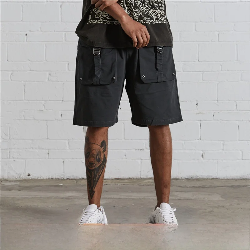 

Profound Foundation New York Модные брендовые эластичные выцветшие orts с поясом 3D ket Function Повседневные прямые хлопковые брюки