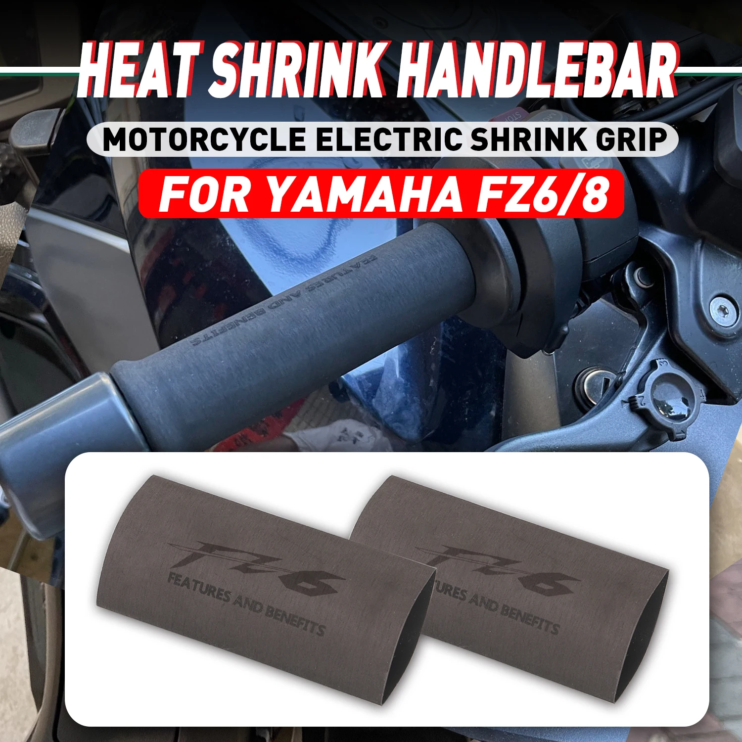 Heat shrinkable Grip For YAMAHA FZ6 FZ8 XJR1300 FJR1300 XJ6 Motorcycle No-slip Heat Shrink Handlebar Grips Handlegrip Handle