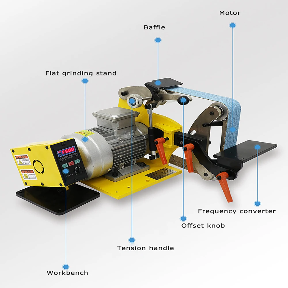 Machine à bande multifonctionnelle de qualité industrielle, conversion de fréquence, contrôle de vitesse, couteau pour le travail du bois, ponceuse GT-L