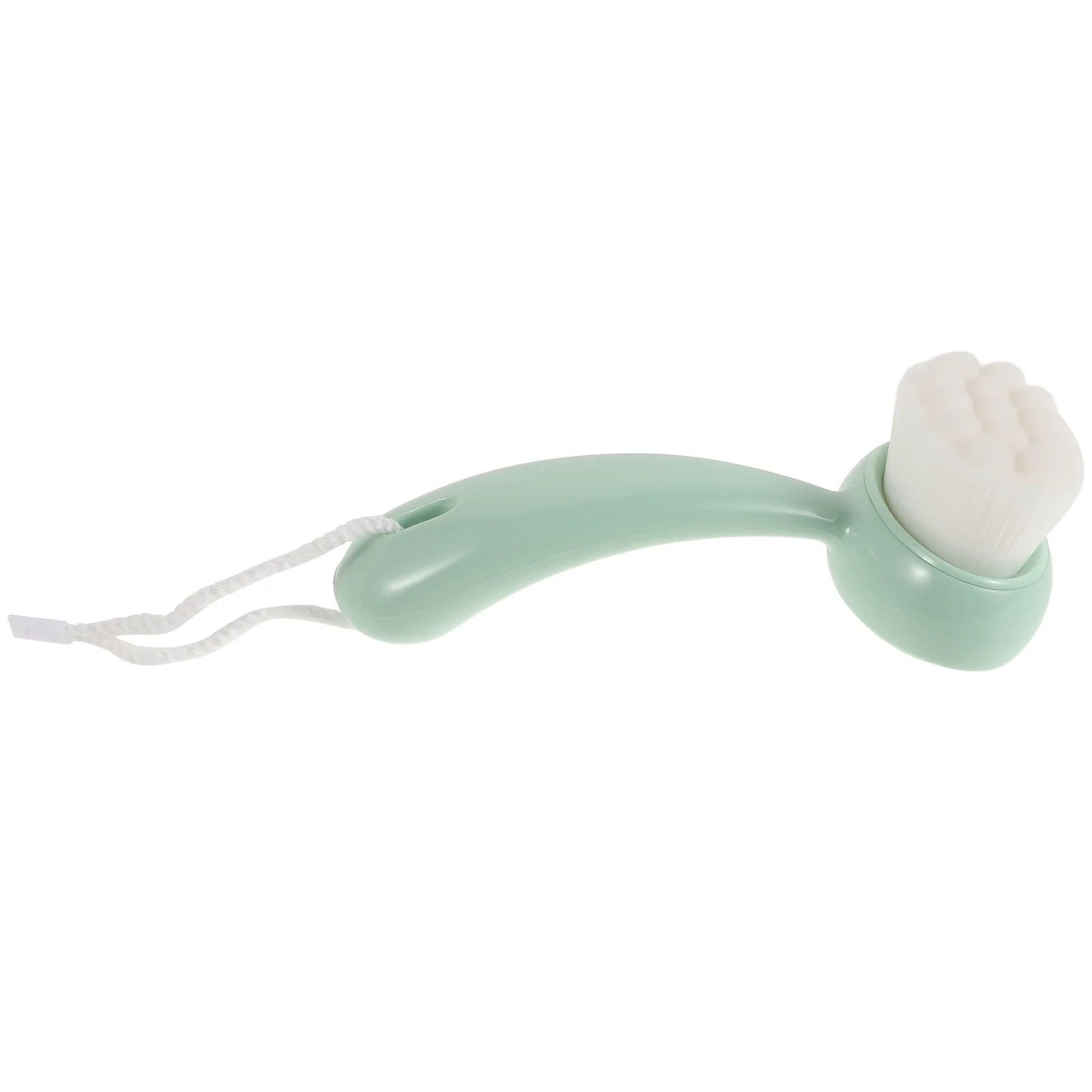 Cepillo de limpieza facial exfoliante, mango largo, verde claro, para eliminación de espinillas, limpieza profunda, depurador Facial suave