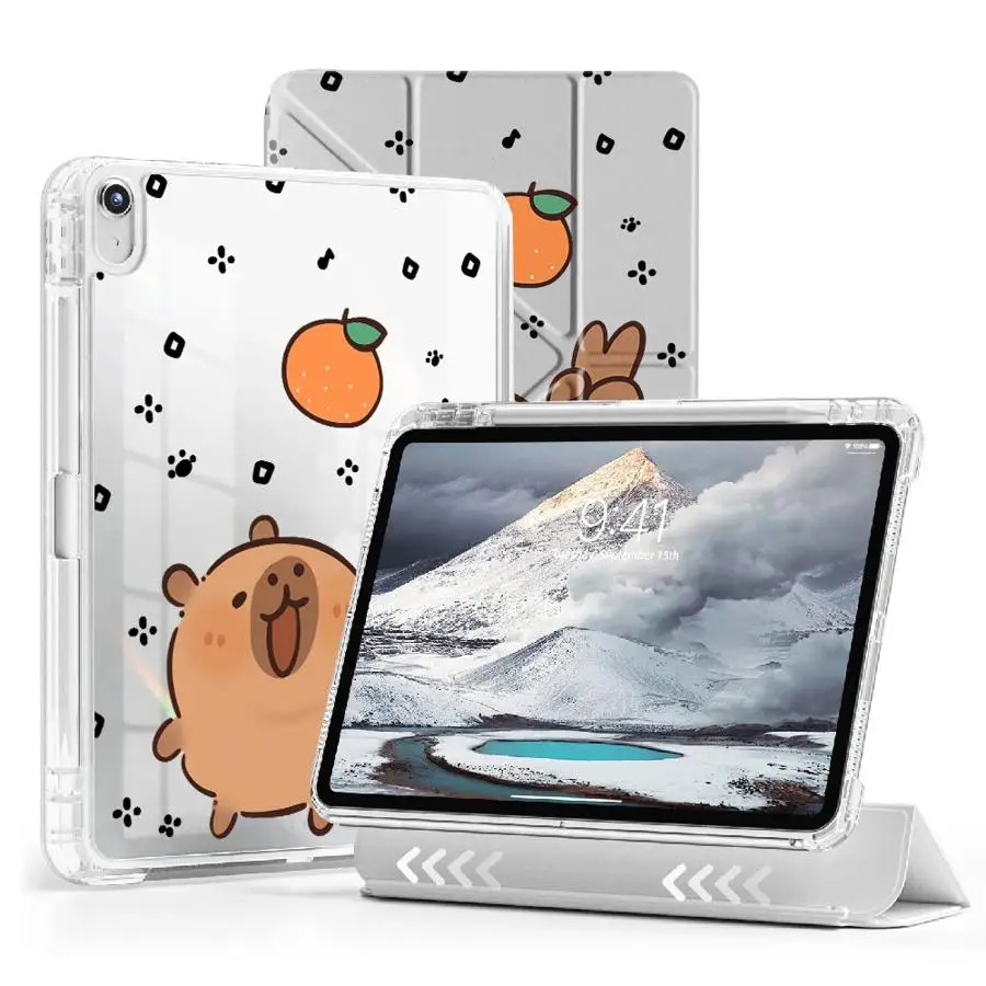 I'm Ok Capybara Holder Cover Tablet Case For iPad Mini 6 7 Air 4 5 M3 M2 M4 11inch Pro 2025 11th 10th 9th 8th 7th 12.9inch