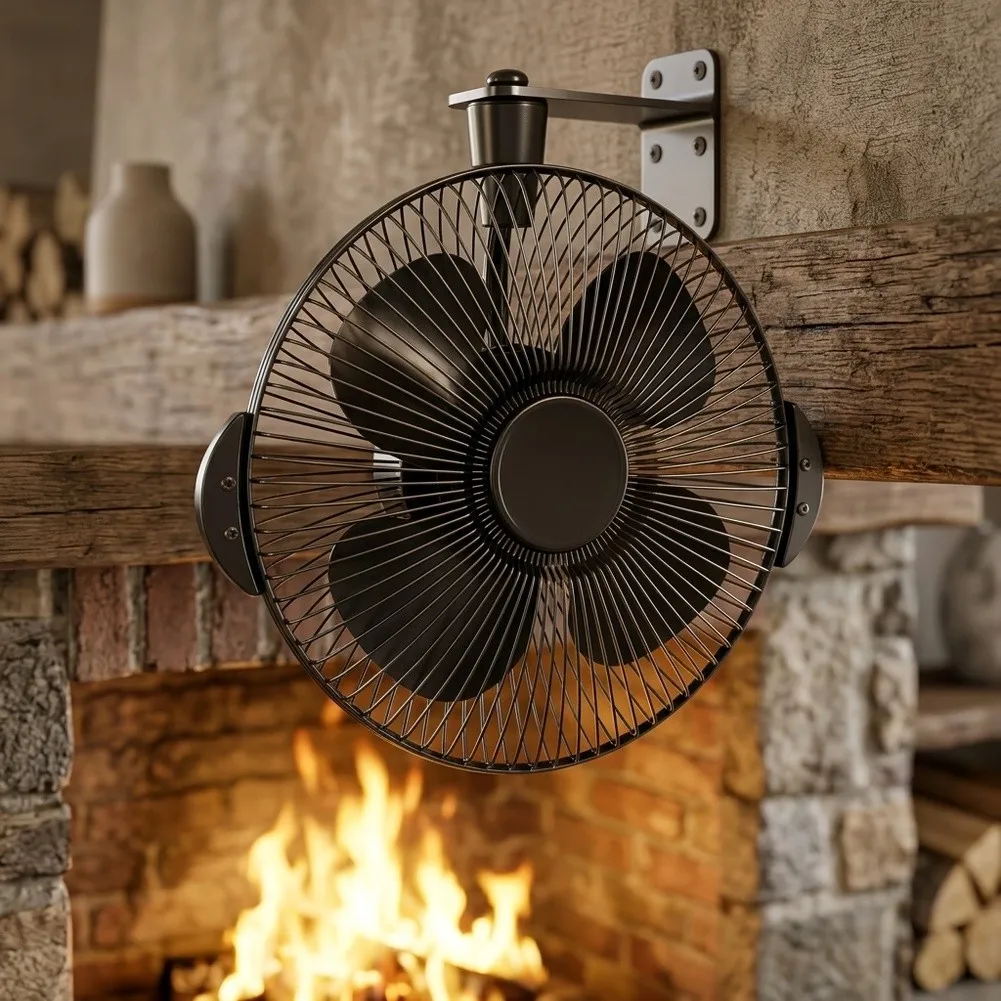For Cozy Home Environment Black Heat Driven for fan Heat Driven Fireplace for fan Non Electric Blower Compact Structure