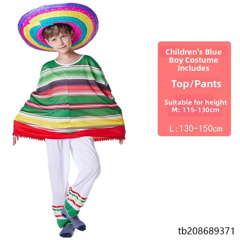 loween Ethnic Sle Cosplay Costume with Hat Children's Performance Clothes Coat And St Hat National Sle