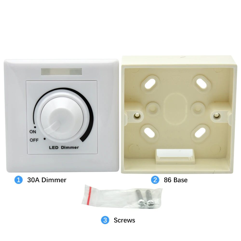 Imagem -06 - Led Dimmer Switch Controlador do Painel de Brilho Dimmer Regulável Regulável 5050 5630 dc 12v 24v 30a Ajustável